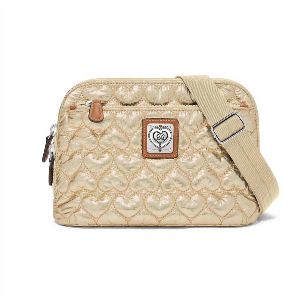 NEW BRIGHTON women's koko metallic organizer bag in gold